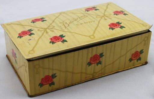 vintage candy box, candy box, antique